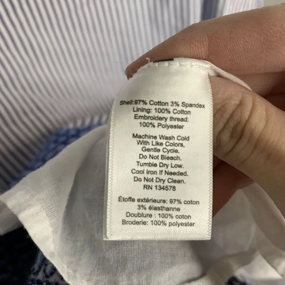 VINEYARD VINES Embroidered Striped Cisco Shift Dress In Ocean Reef Size 6‎